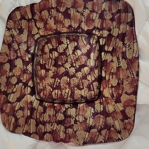 LARGE ART GLASS PLATE DISH Bowl